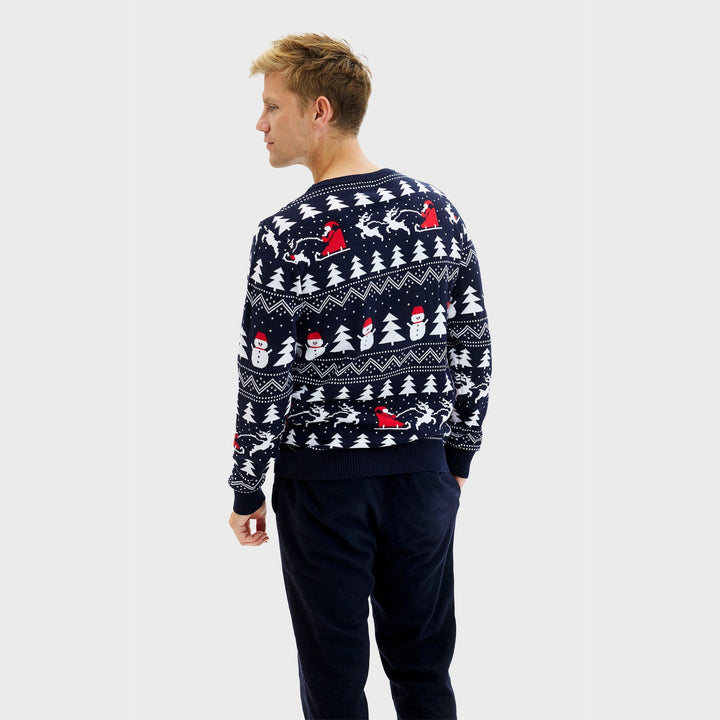 stylowy Christmas sweter Granatowy Męska