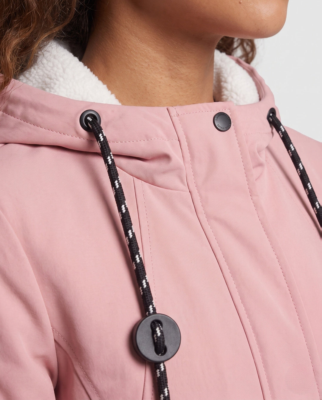 Damska Lined Parka z Teddy Podszewka, Kaptur i Ściągacz