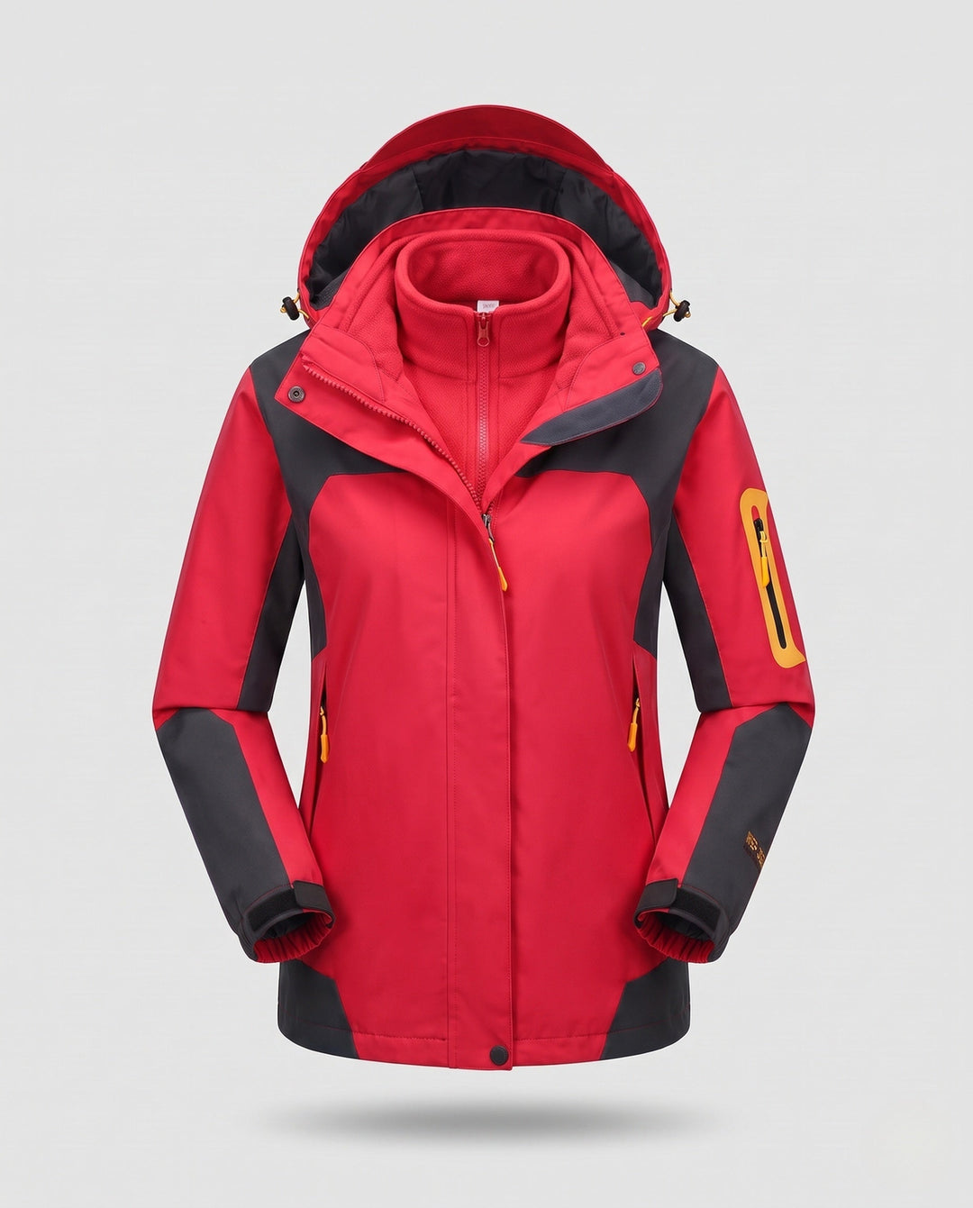 Damska two-piece outdoor kurtka z removable polar wewnętrzny kurtka, odporna na wiatr i wodę softshell zewnętrzny layer i kaptur