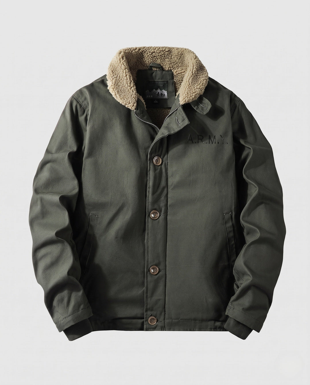 Męska canvas Pilot Blouson z Sherpa kołnierzem i ciepła teddy fleece Lwwg