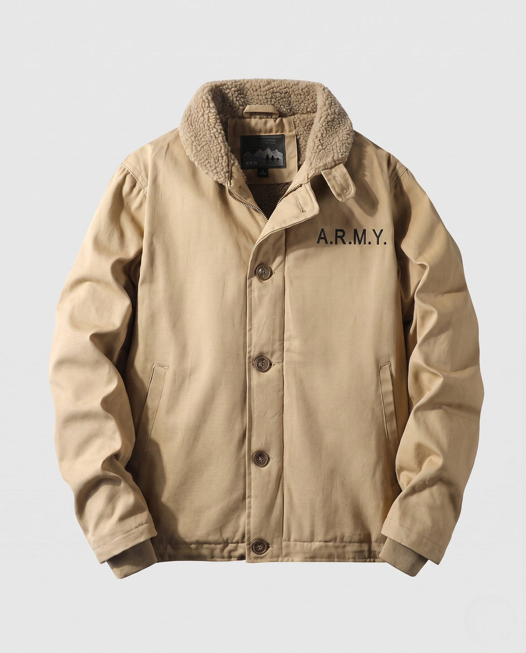 Męska canvas Pilot Blouson z Sherpa kołnierzem i ciepła teddy fleece Lwwg