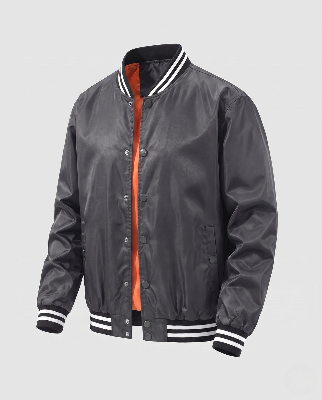 Męska college blouson z pikowana termiczny lwwg i contrastwg prążkowany kołnierzem