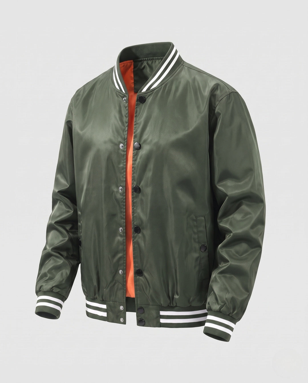Męska college blouson z pikowana termiczny lwwg i contrastwg prążkowany kołnierzem