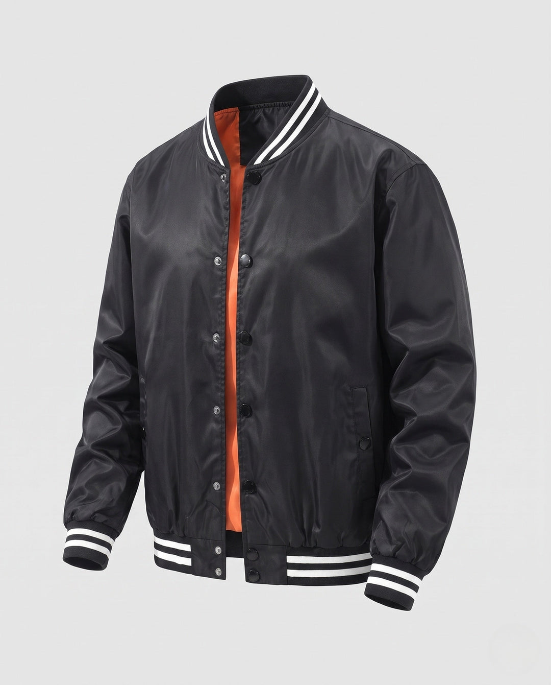 Męska college blouson z pikowana termiczny lwwg i contrastwg prążkowany kołnierzem