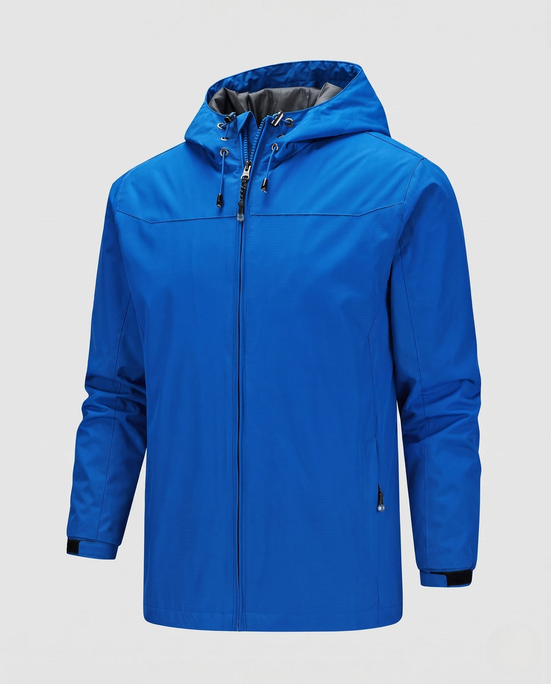 Męska lekka kurtka softshell outdoorowy z regulowany kapturem, wiatroszczelna membrana, i zamkiemed kieszeniami