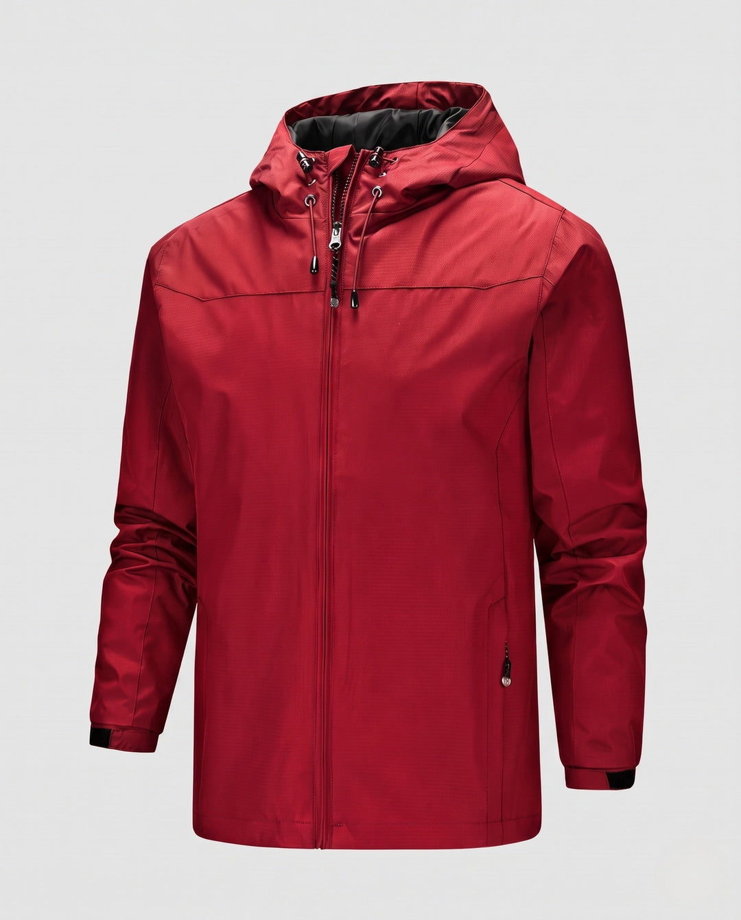 Męska lekka kurtka softshell outdoorowy z regulowany kapturem, wiatroszczelna membrana, i zamkiemed kieszeniami
