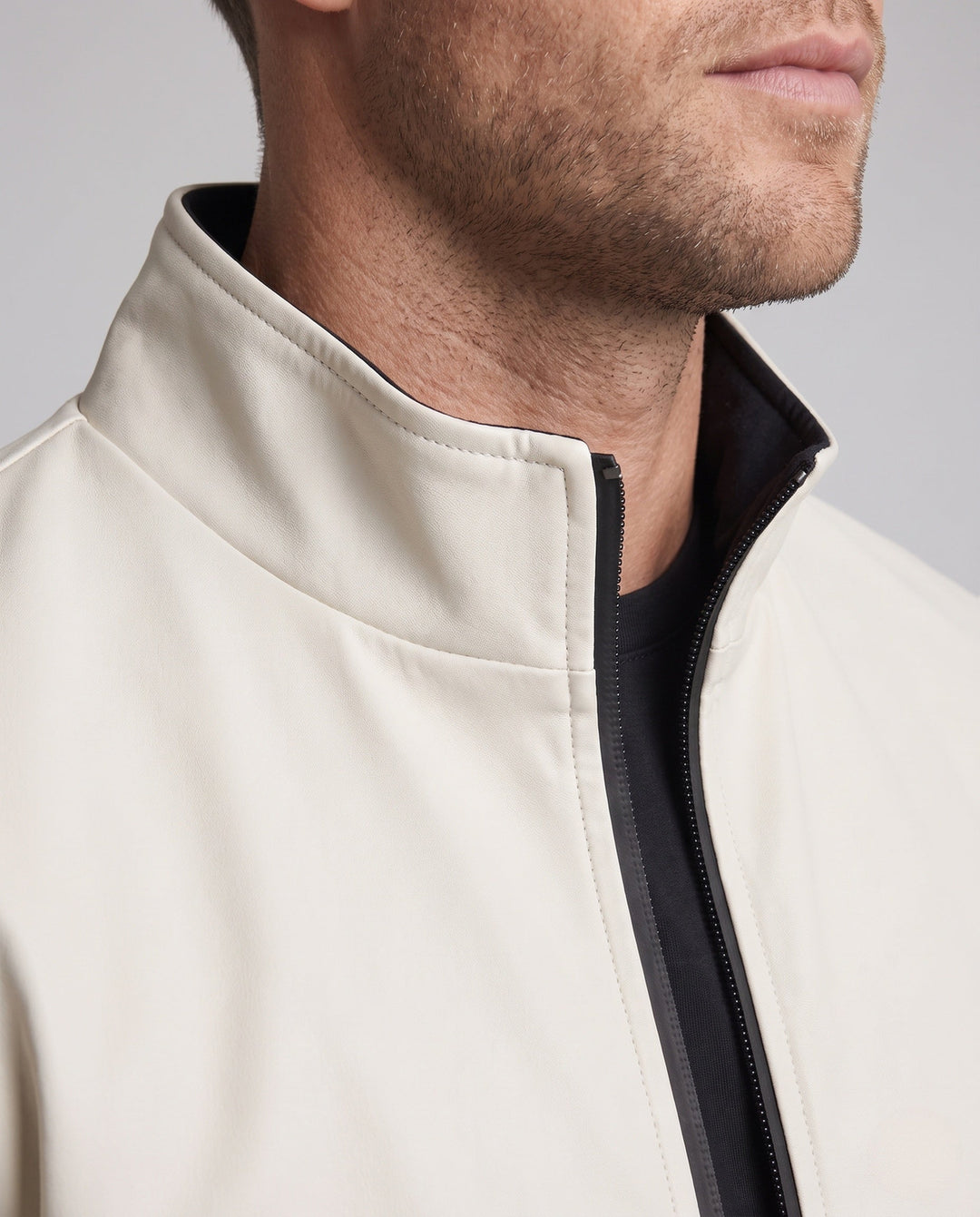 Męska lekka Microfiber softshell kurtka z stójką, wodoodporny Surface, i ukrytym zamkiem