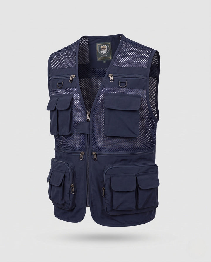 Męska multifunctional mesh utility kamizelka z multiple kieszeniami