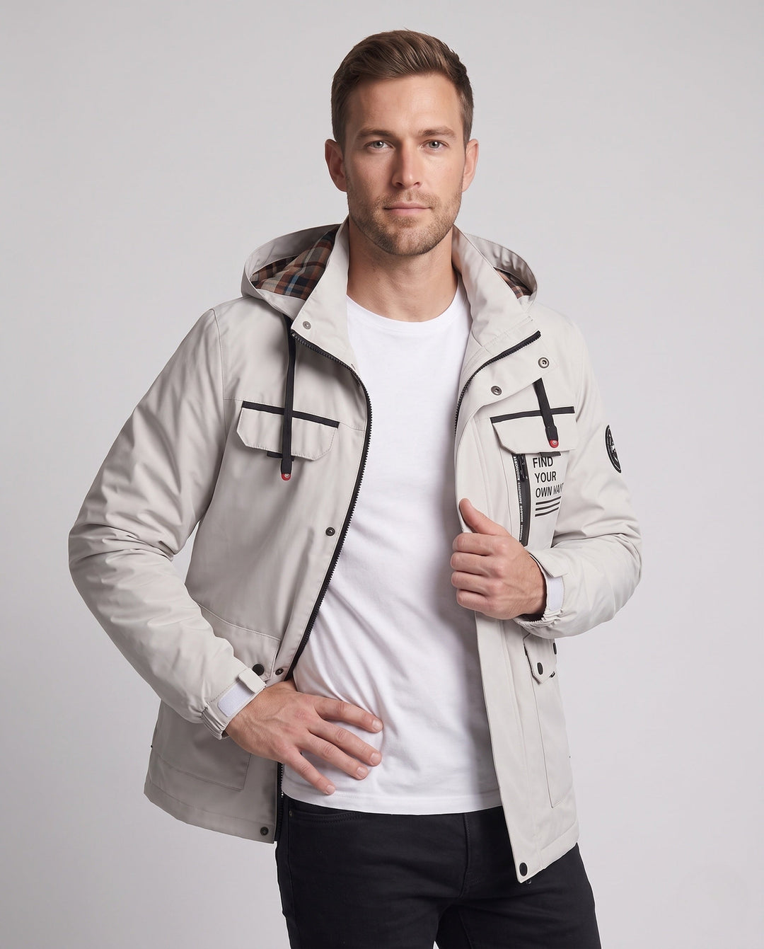 Męska Thermo-field parka z imitacja Fur kapturem i Warmwg teddy fleece Lwwg
