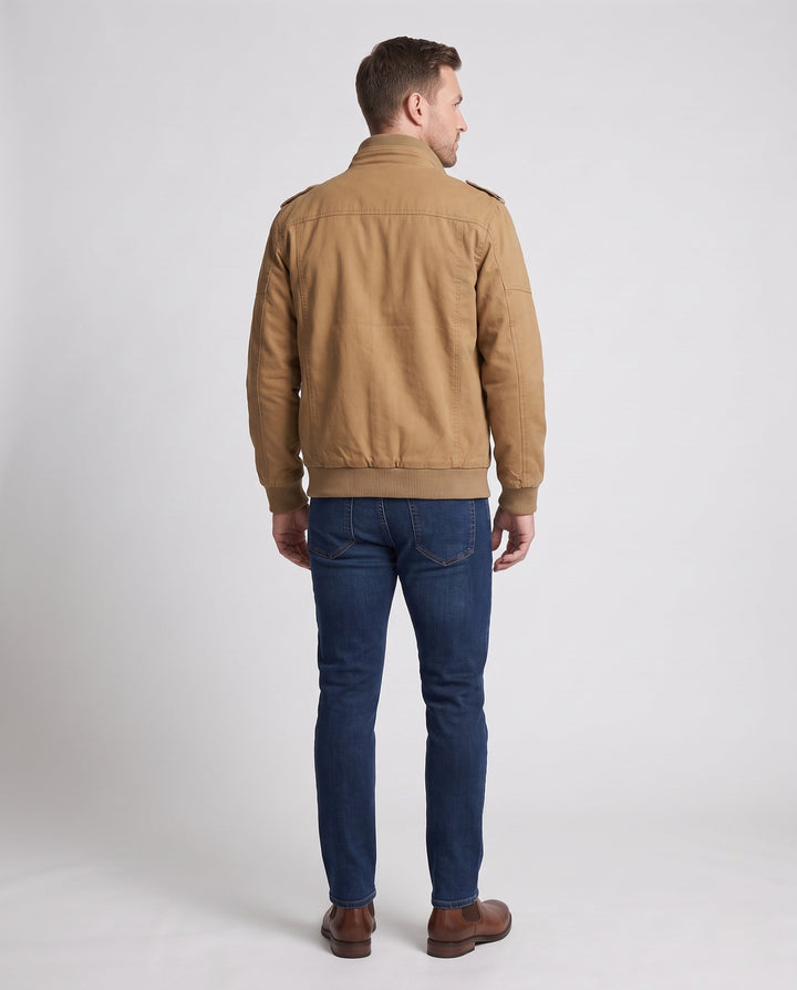 Męska utility pilot kurtka z cozy teddy fleece lwwg i shoulder flaps
