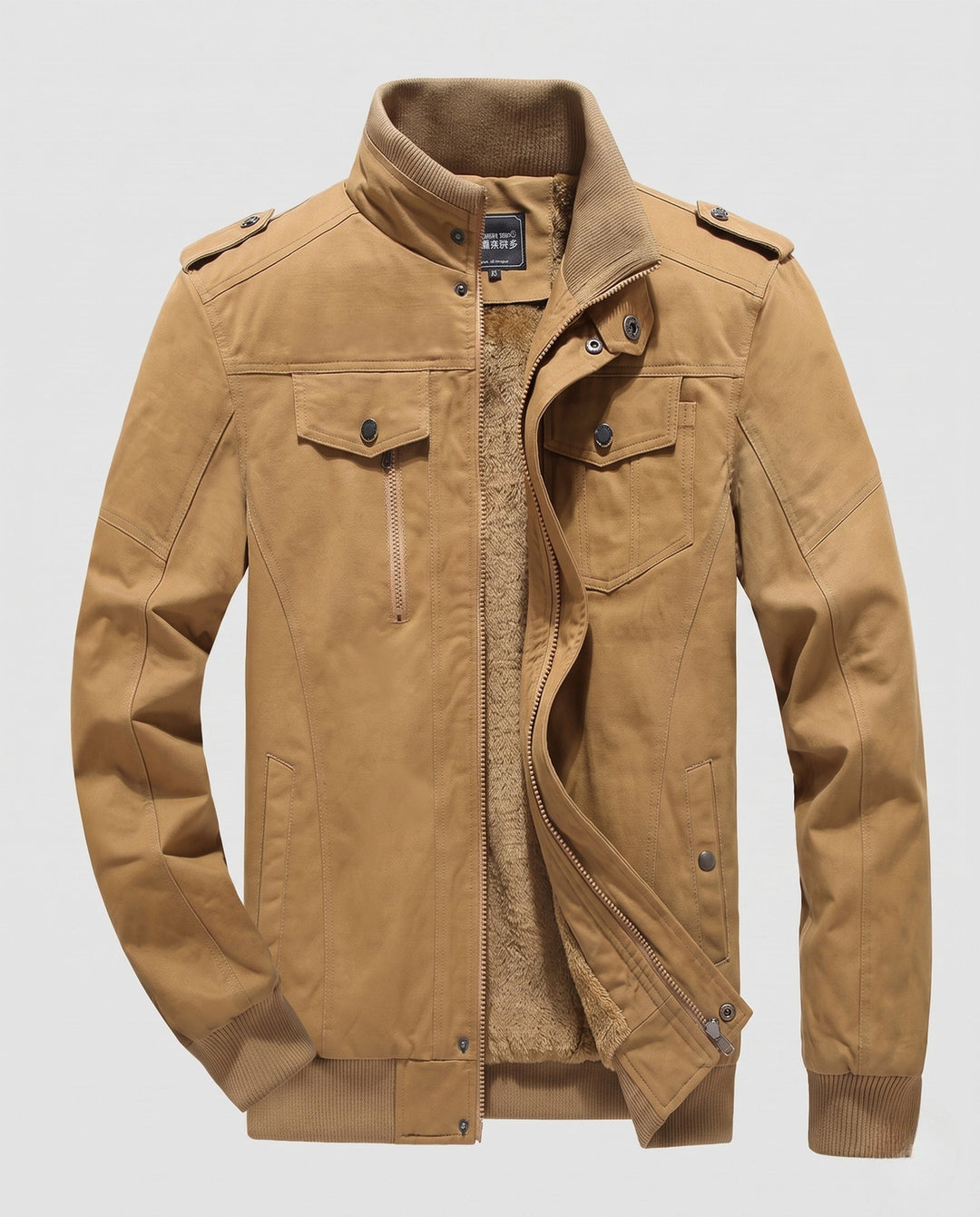 Męska utility pilot kurtka z cozy teddy fleece lwwg i shoulder flaps