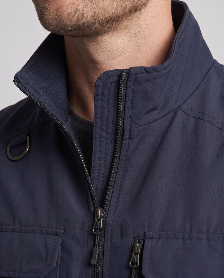 Męska utility kamizelka z warmwg fleece lwwg, multifunctional kieszeniami i stójką