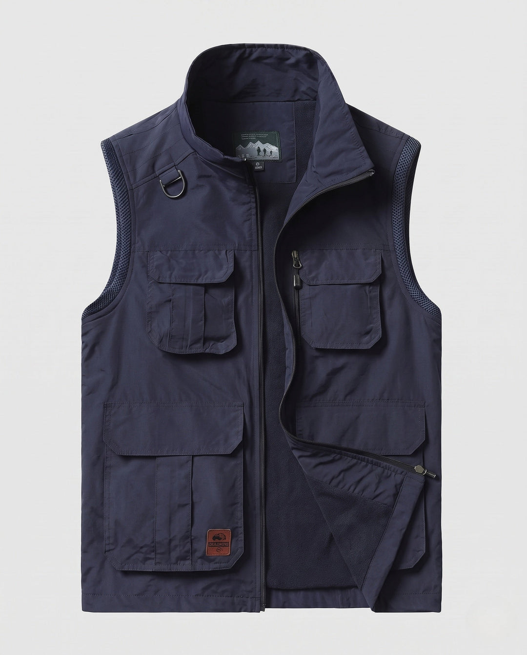 Męska utility kamizelka z warmwg fleece lwwg, multifunctional kieszeniami i stójką