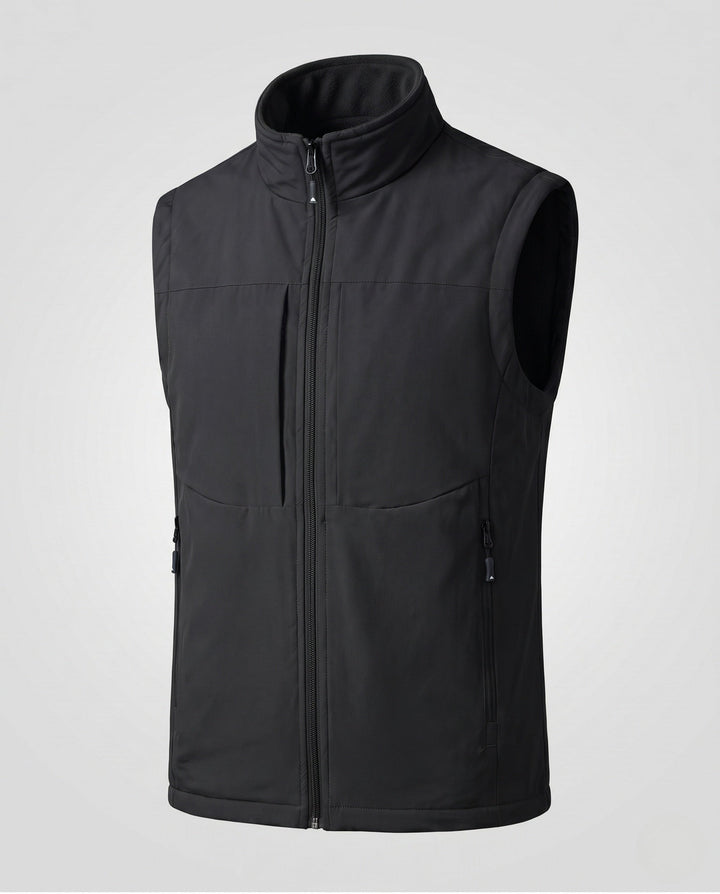 Męska ocieplana fleece Reversible utility kamizelka z wysoki kołnierzem
