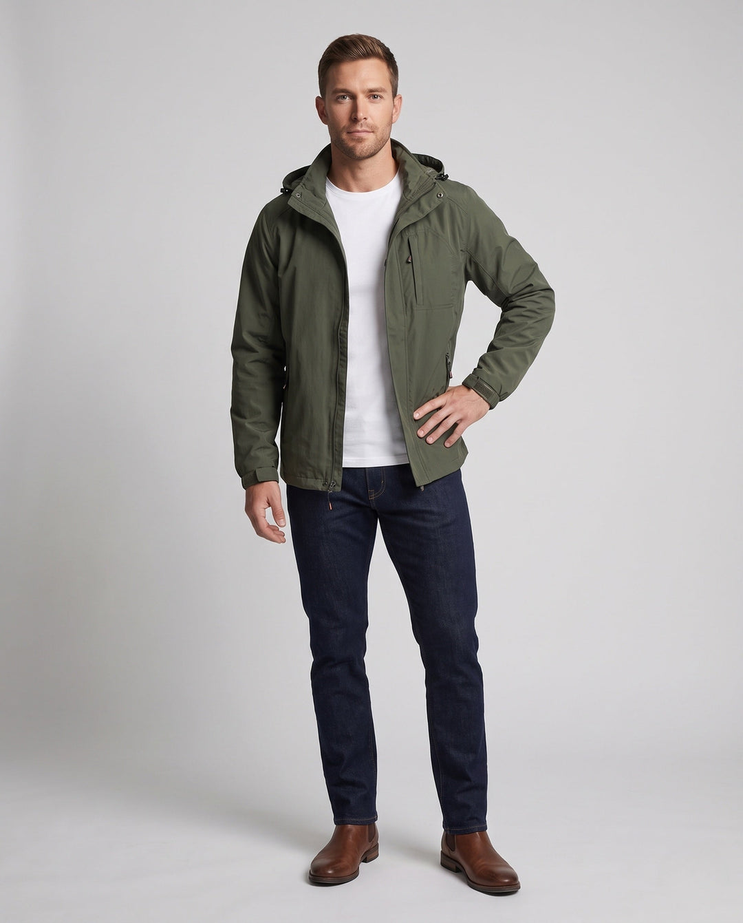 Męska wwd i wodoodporny thermo bluza z kapturem z thermo fleece lwwg