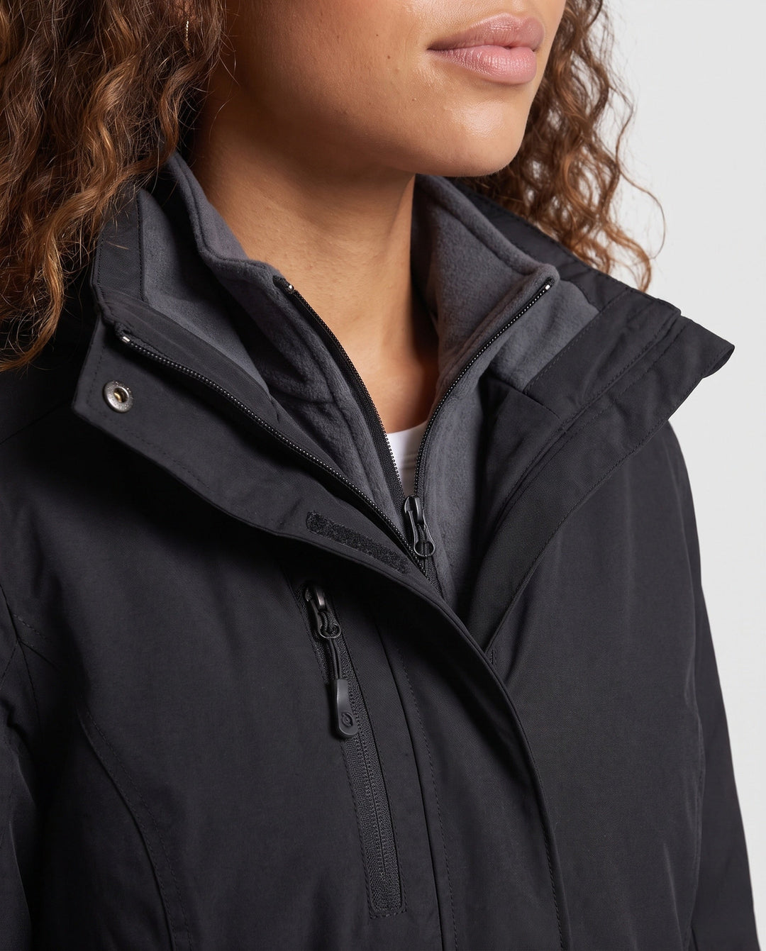 Damska softshell parka z removable polar kamizelka, wiatroszczelna i oddychający
