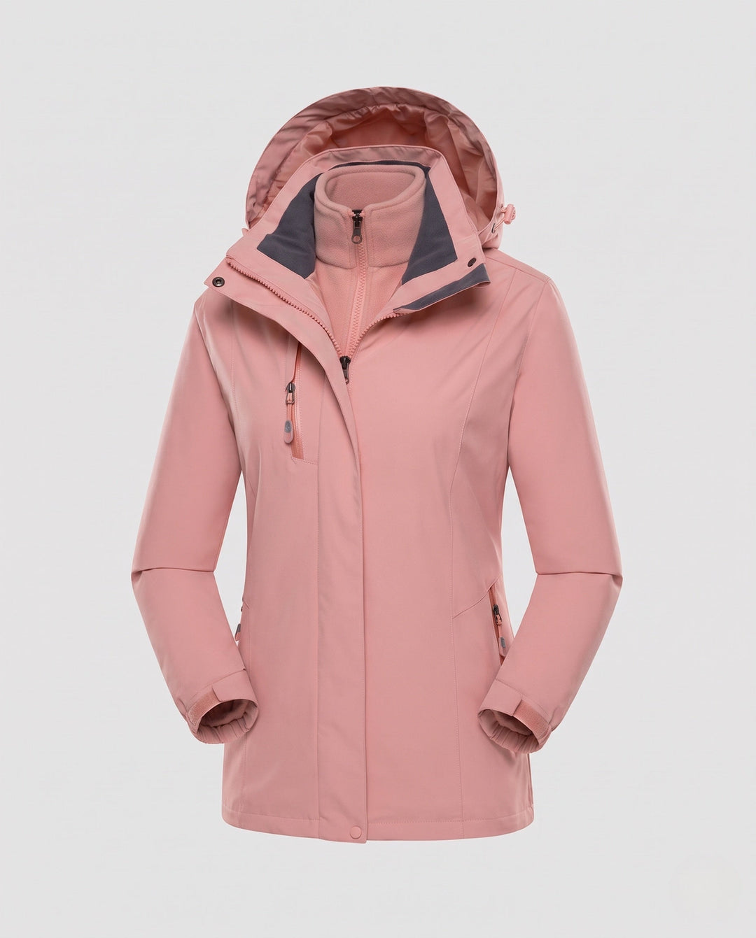 Damska softshell parka z removable polar kamizelka, wiatroszczelna i oddychający