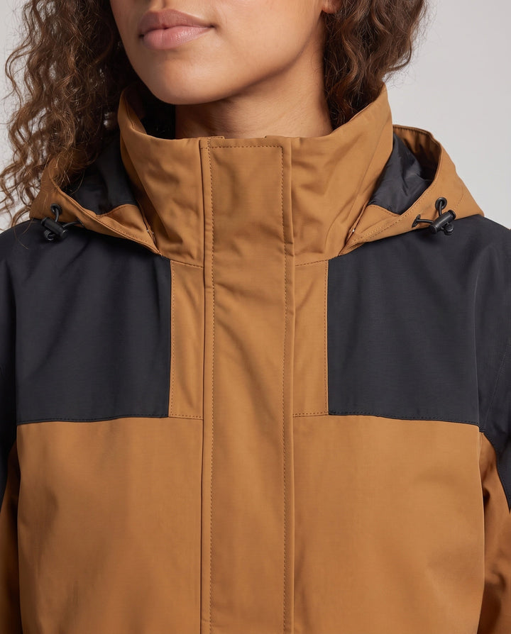 Damska two-layer softshell outdoor kurtka z wysoki Stójka, kaptur layer, i zippered Kieszenie