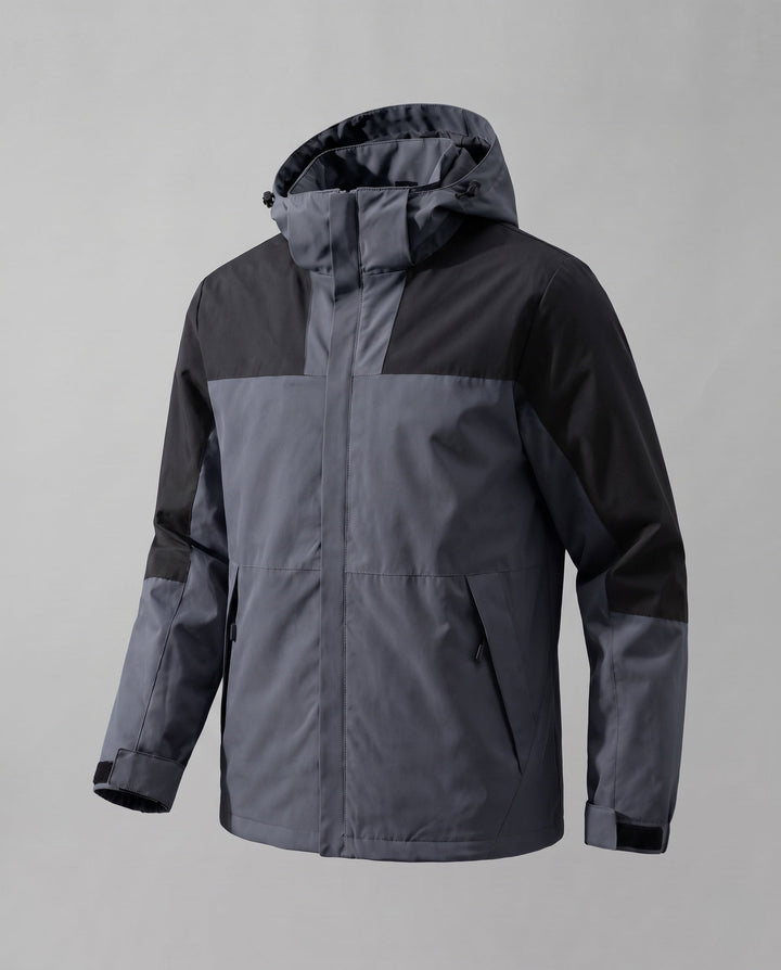 Damska two-layer softshell outdoor kurtka z wysoki Stójka, kaptur layer, i zippered Kieszenie