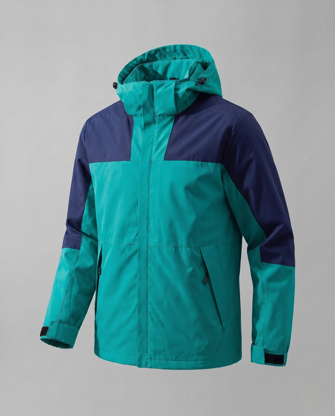 Damska two-layer softshell outdoor kurtka z wysoki Stójka, kaptur layer, i zippered Kieszenie