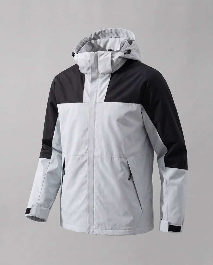 Damska two-layer softshell outdoor kurtka z wysoki Stójka, kaptur layer, i zippered Kieszenie