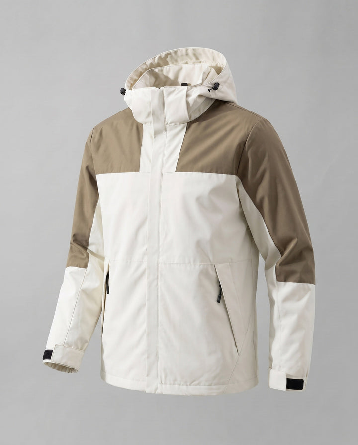Damska two-layer softshell outdoor kurtka z wysoki Stójka, kaptur layer, i zippered Kieszenie