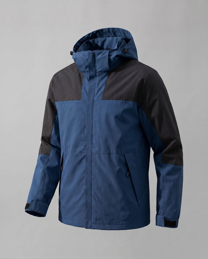 Damska two-layer softshell outdoor kurtka z wysoki Stójka, kaptur layer, i zippered Kieszenie
