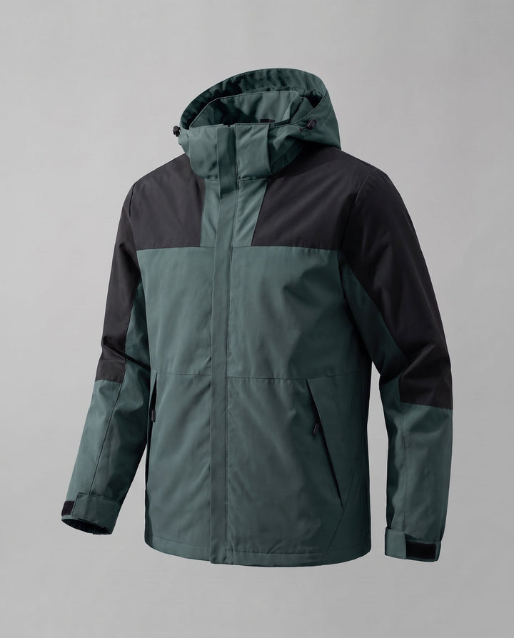 Damska two-layer softshell outdoor kurtka z wysoki Stójka, kaptur layer, i zippered Kieszenie