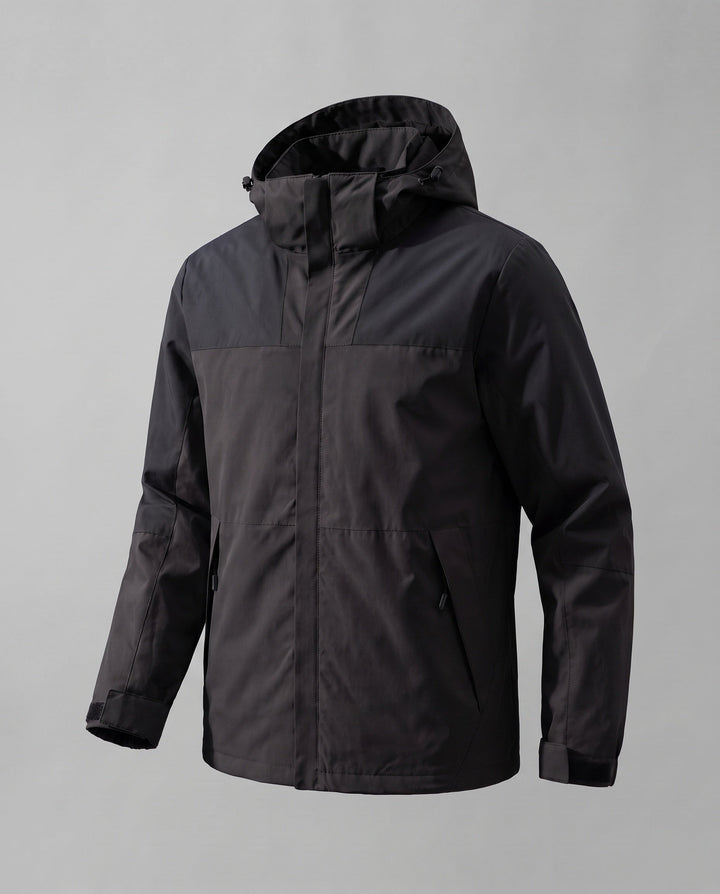 Damska two-layer softshell outdoor kurtka z wysoki Stójka, kaptur layer, i zippered Kieszenie