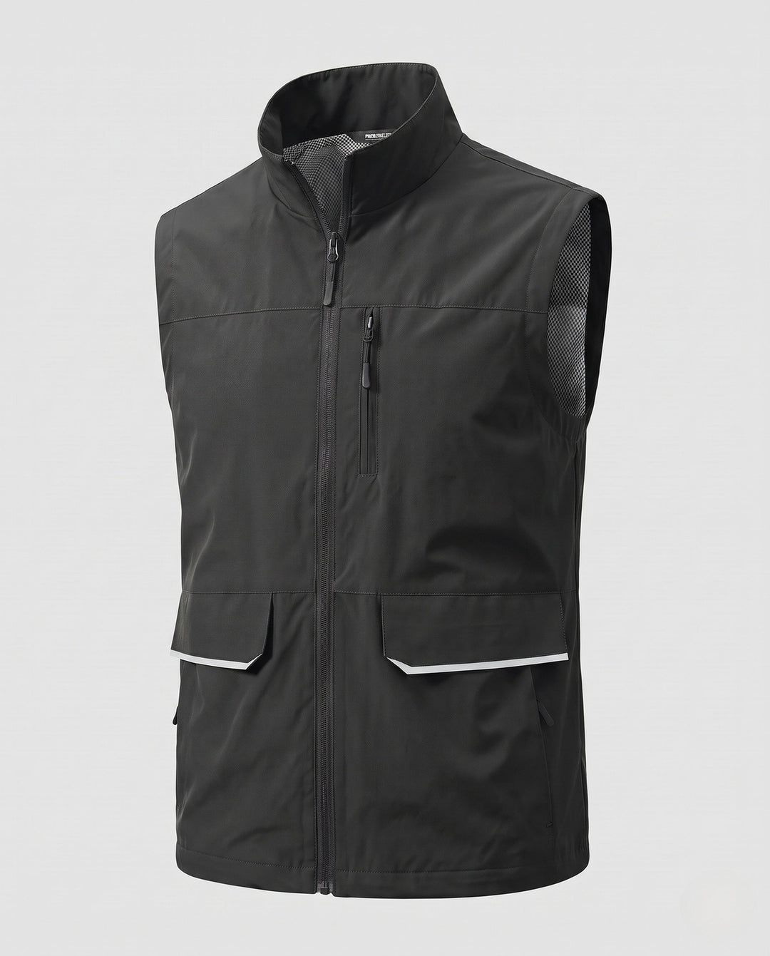 Męska lekka technical outdoorowy utility kamizelka z mesh wner lwwg i wysoki stójką