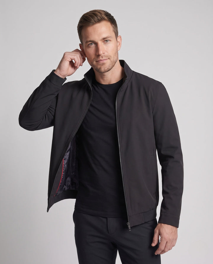 Męska lekka przejściowa Blouson z stójką i ukrytym zamkiem