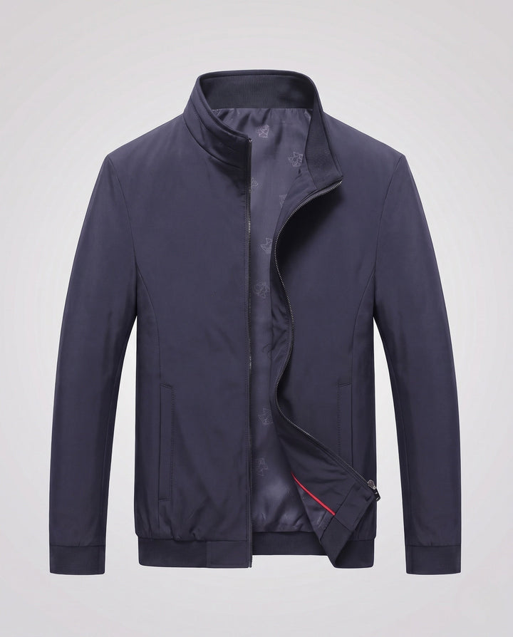 Męska lekka przejściowa Blouson z stójką i ukrytym zamkiem