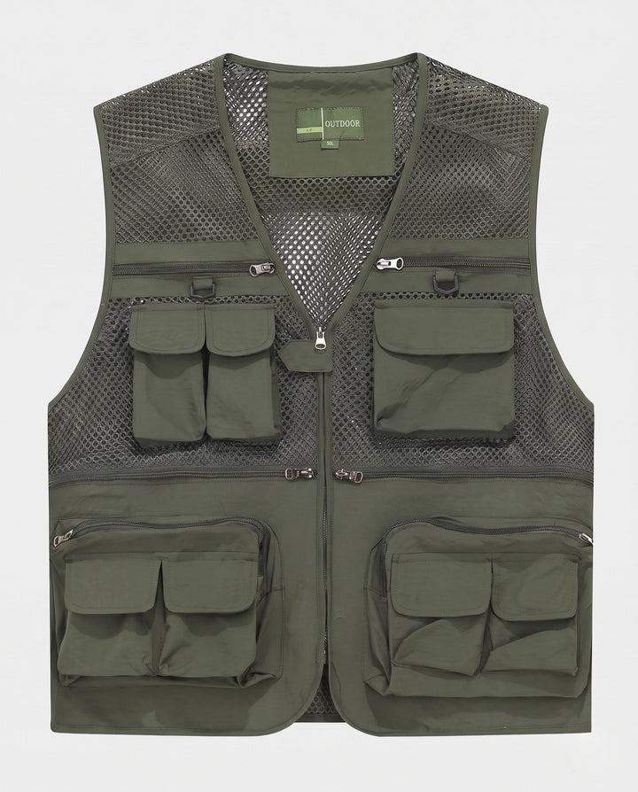 Męska Multifunctional outdoorowy utility kamizelka z Mesh wserts i Multiple kieszeniami