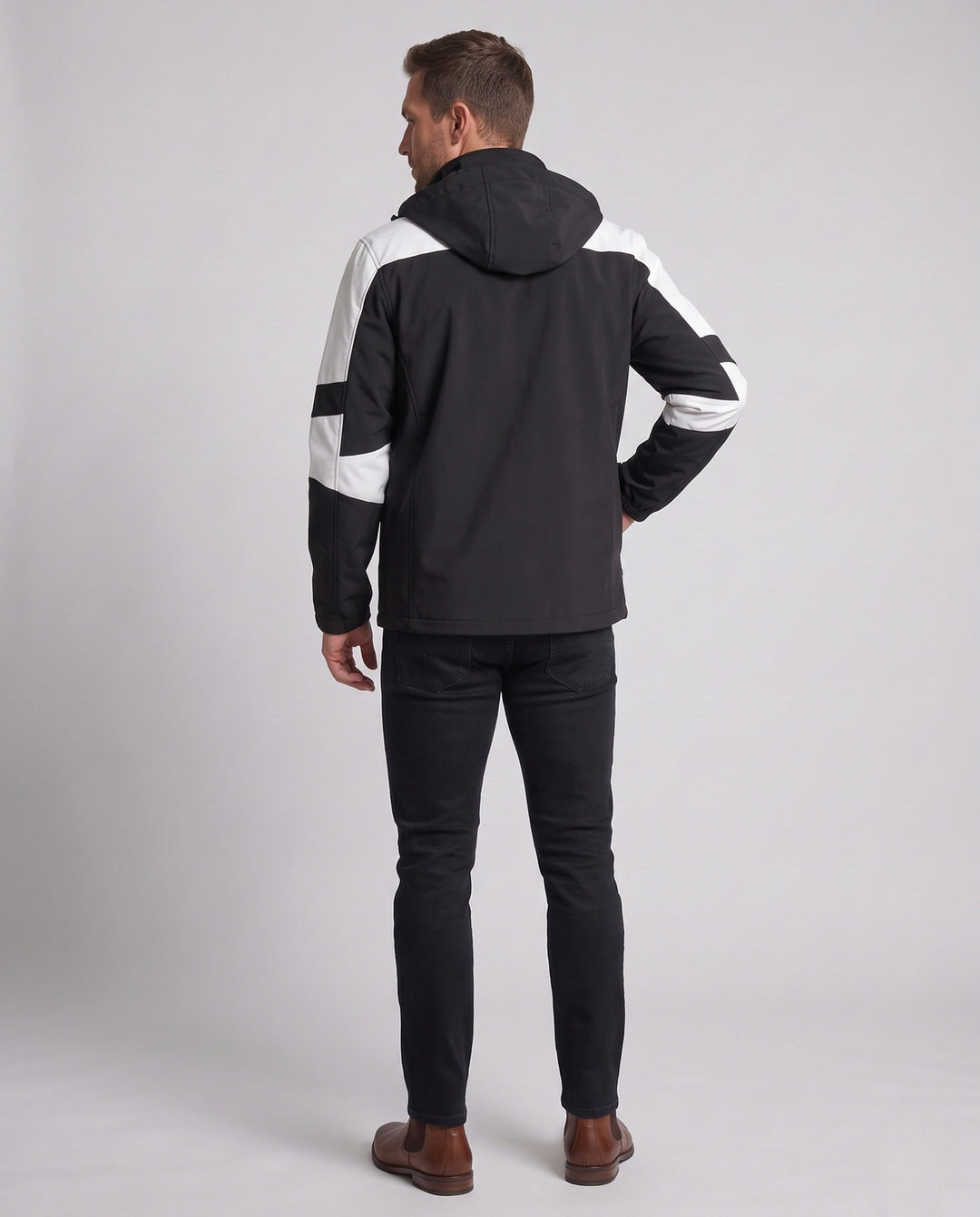Męska technical kurtka softshell outdoorowy z kapturem, wwd i wodoodporny membrana
