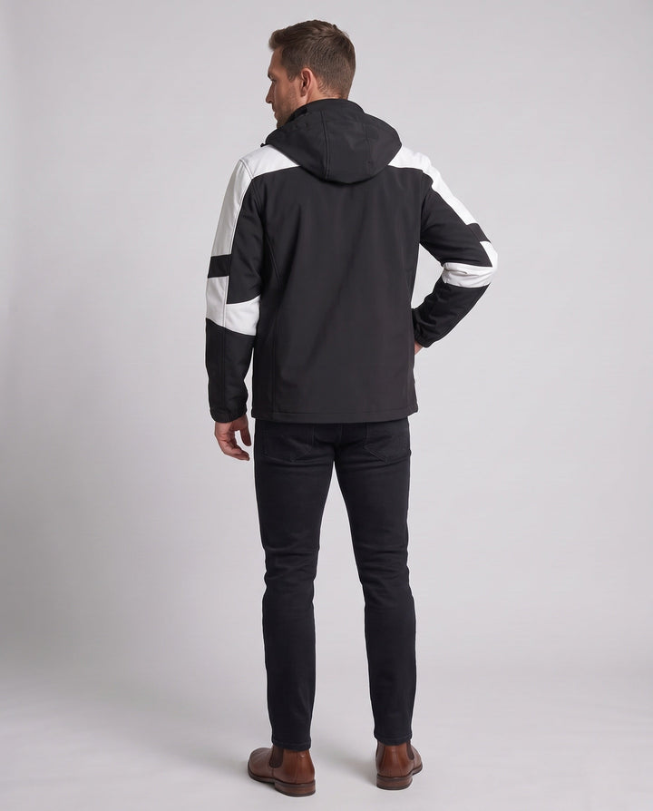 Męska technical kurtka softshell outdoorowy z kapturem, wwd i wodoodporny membrana