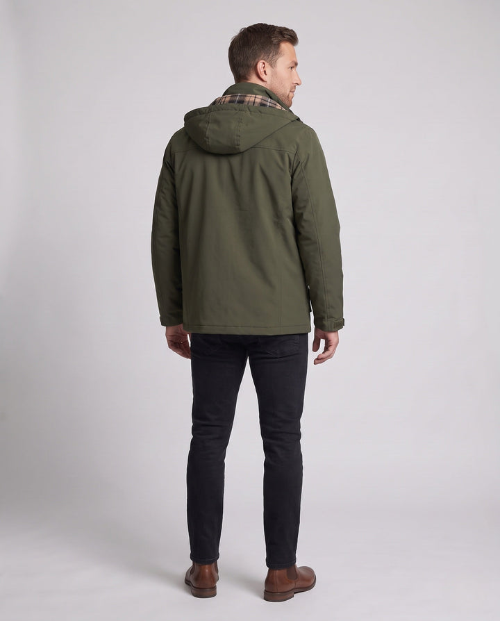 Męska technical miejski parka z kapturem, reflective wserts i multifunctional kieszeniami