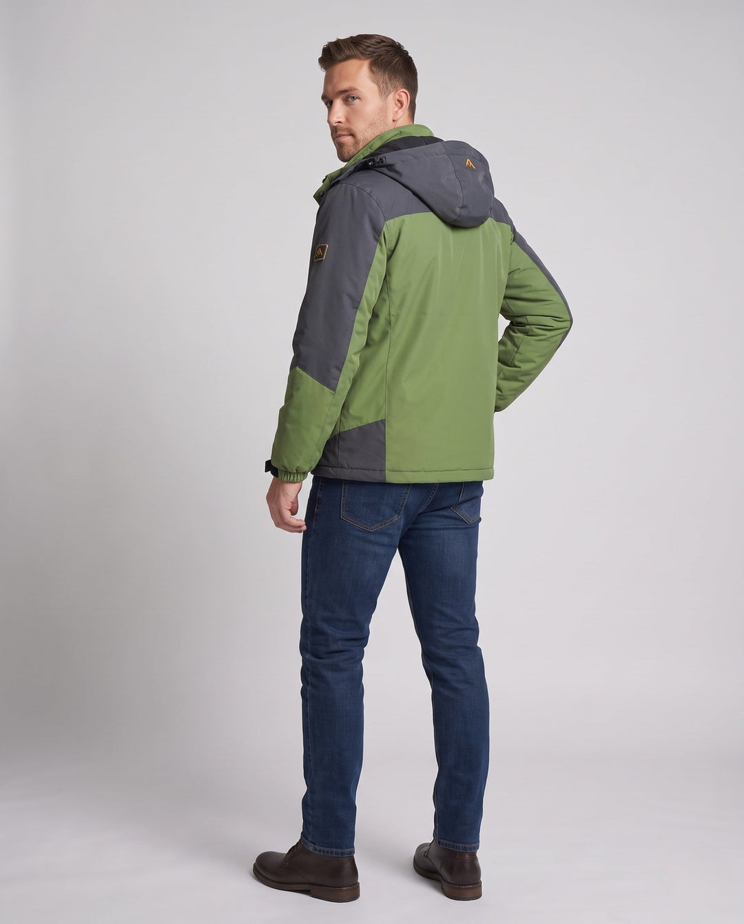 Męska technical wiatroszczelna parka z teddy fleece lwwg, detachable kapturem, i multifunctional zamkiem kieszeniami