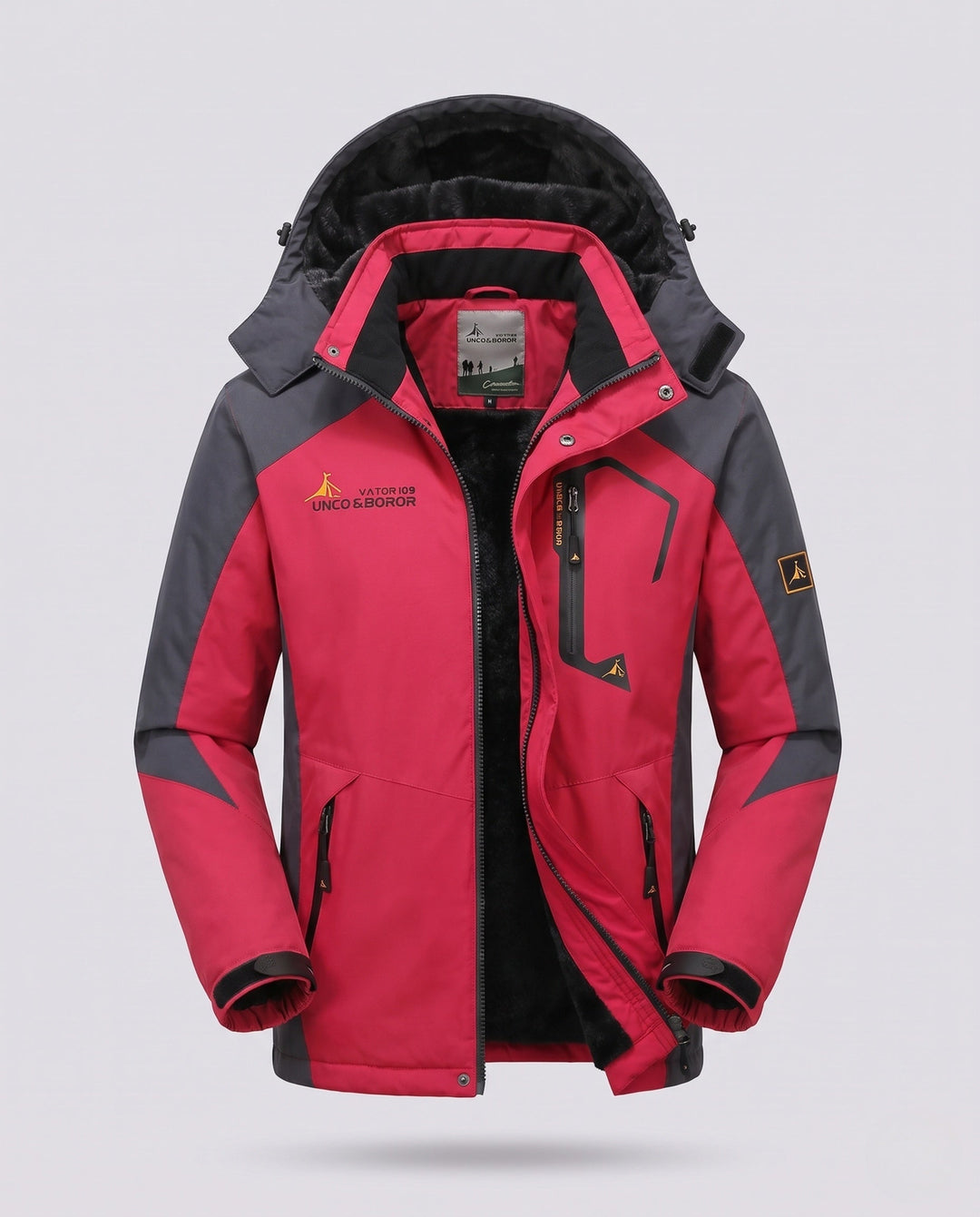 Męska technical wiatroszczelna parka z teddy fleece lwwg, detachable kapturem, i multifunctional zamkiem kieszeniami