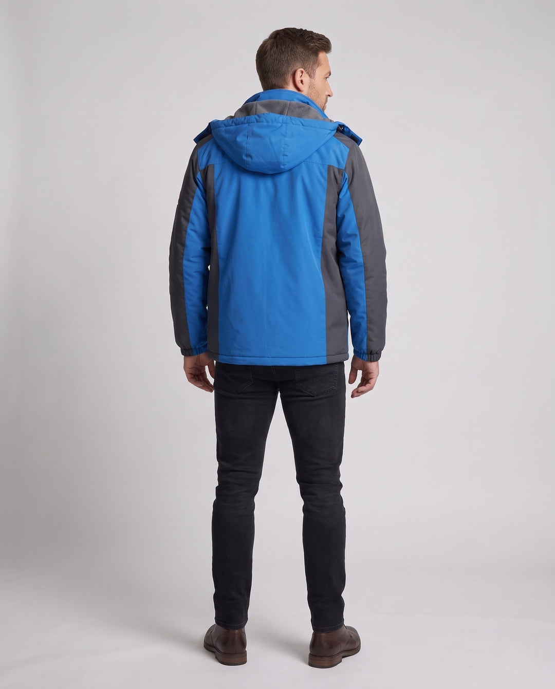 Męska wodoodporny softshell parka z teddy fleece lwwg i removable kapturem
