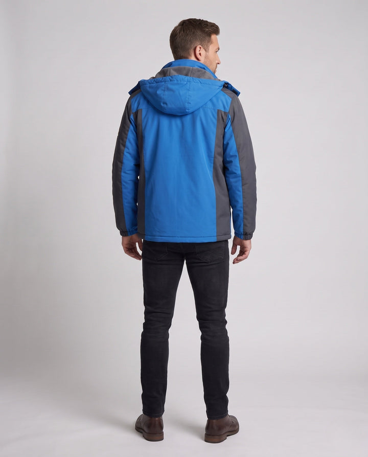 Męska wodoodporny softshell parka z teddy fleece lwwg i removable kapturem