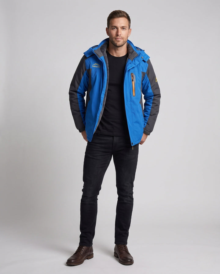 Męska wodoodporny softshell parka z teddy fleece lwwg i removable kapturem