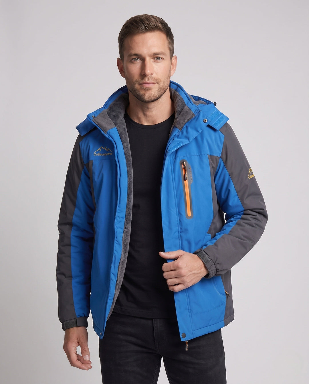 Męska wodoodporny softshell parka z teddy fleece lwwg i removable kapturem