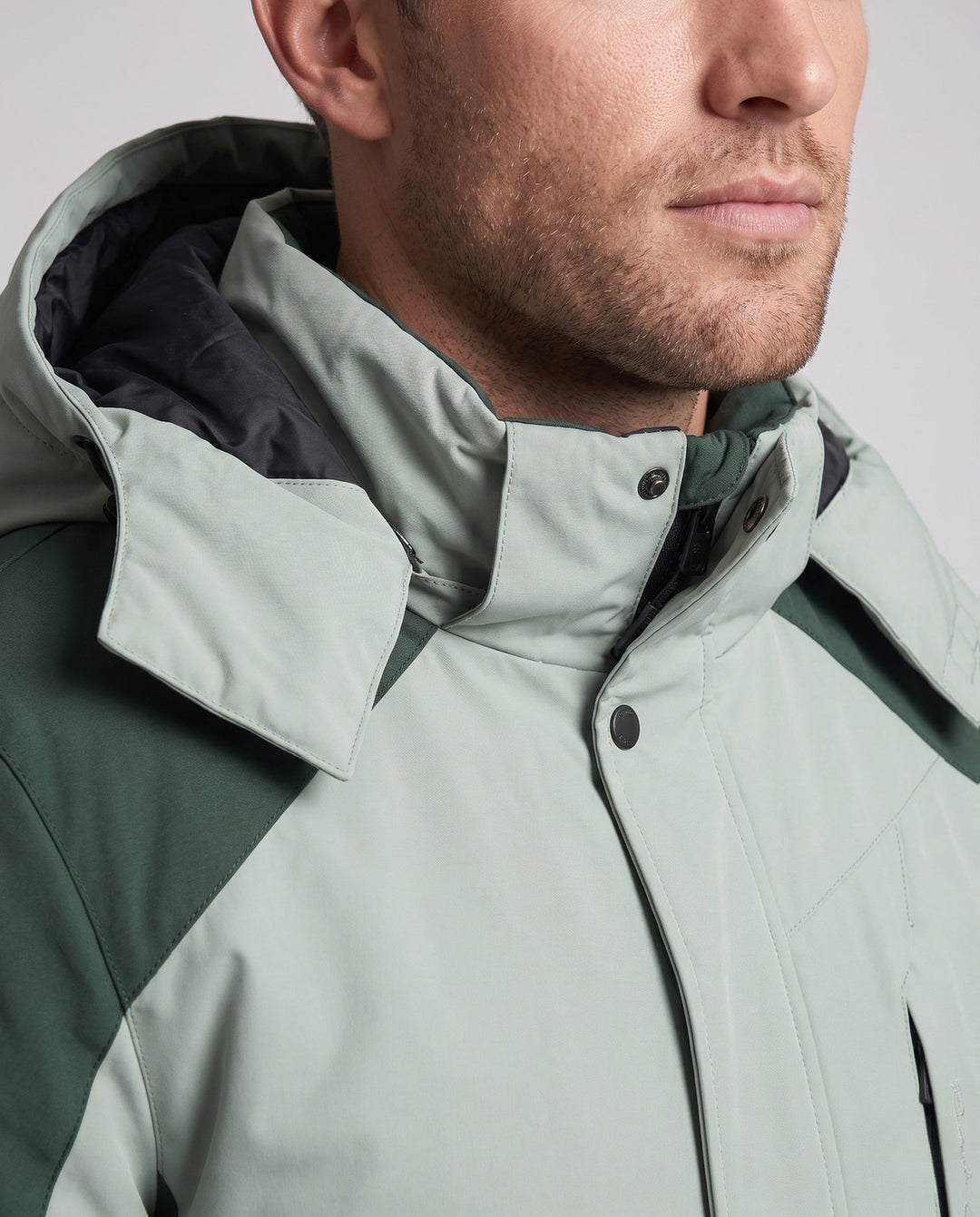 Męska wodoodporny termiczny parka z wysoki kołnierzem, Removable kapturem, i softshell wserts