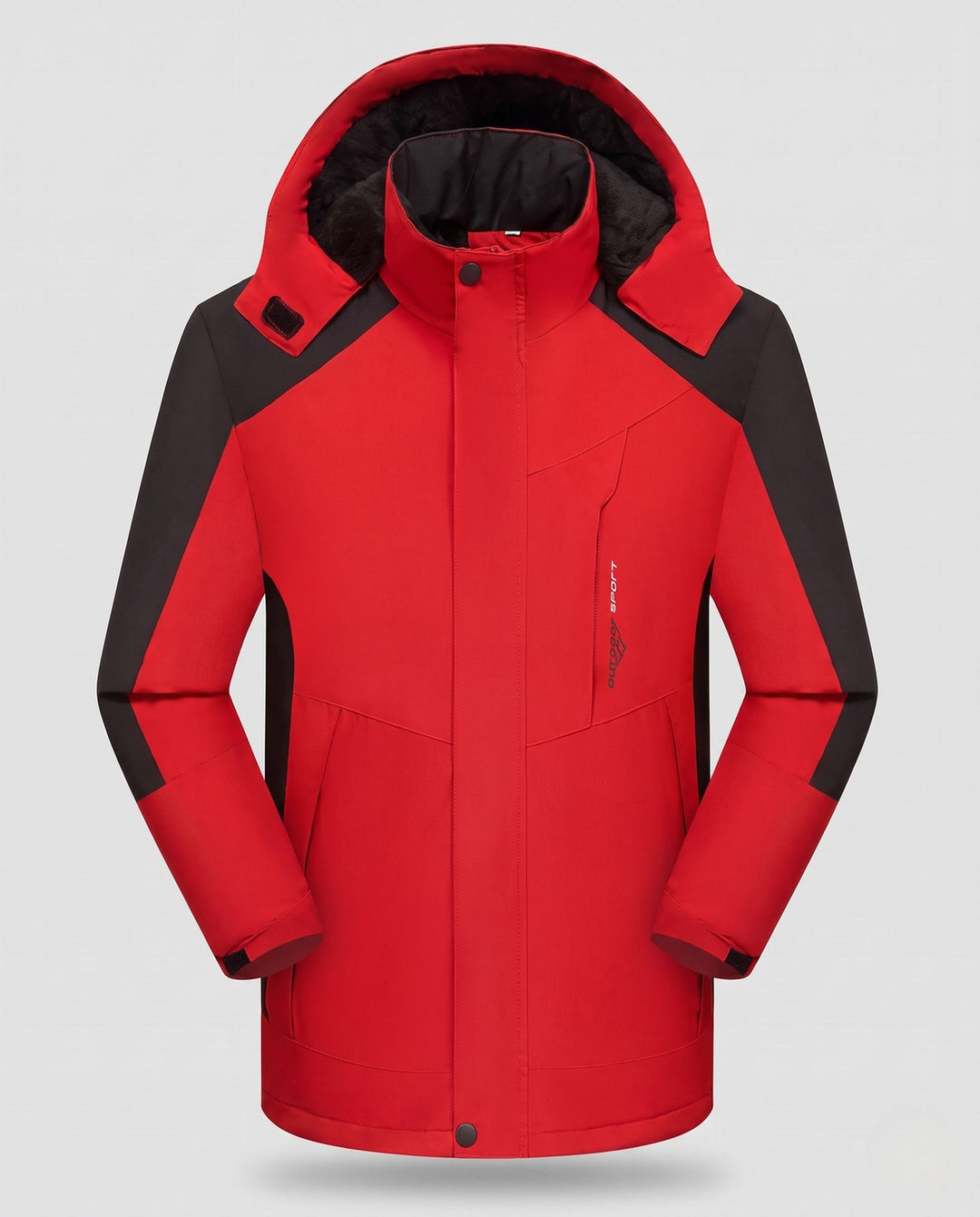 Męska wodoodporny termiczny parka z wysoki kołnierzem, Removable kapturem, i softshell wserts