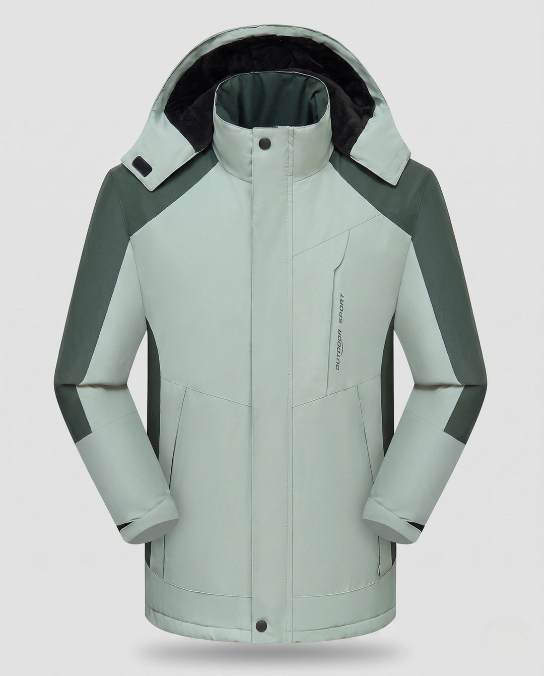 Męska wodoodporny termiczny parka z wysoki kołnierzem, Removable kapturem, i softshell wserts