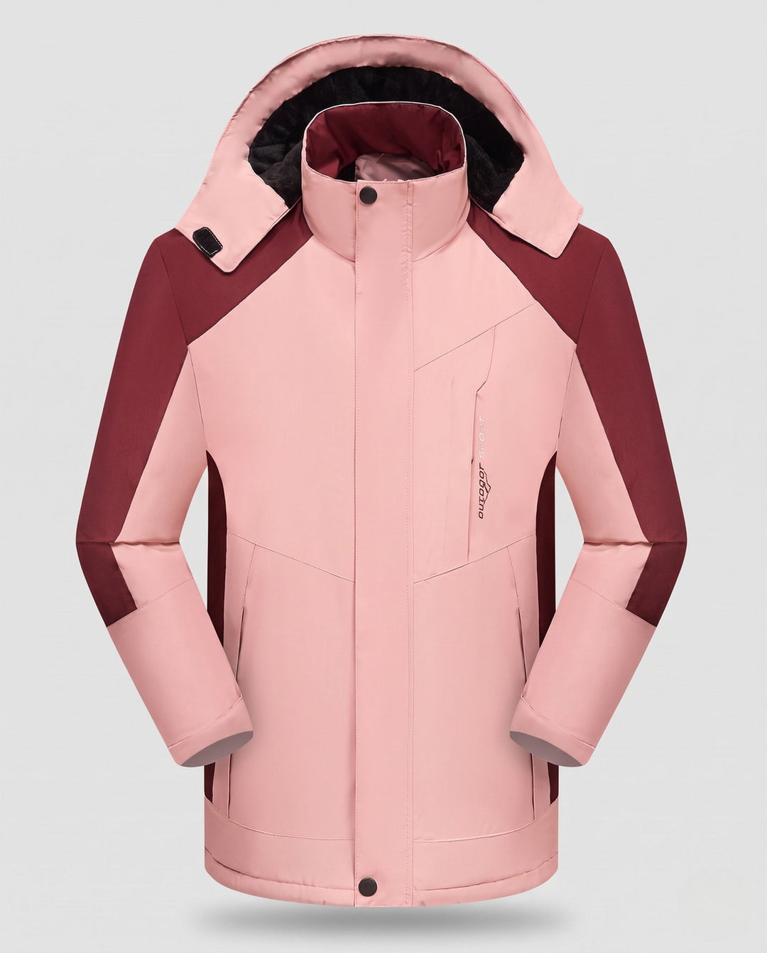 Męska wodoodporny termiczny parka z wysoki kołnierzem, Removable kapturem, i softshell wserts