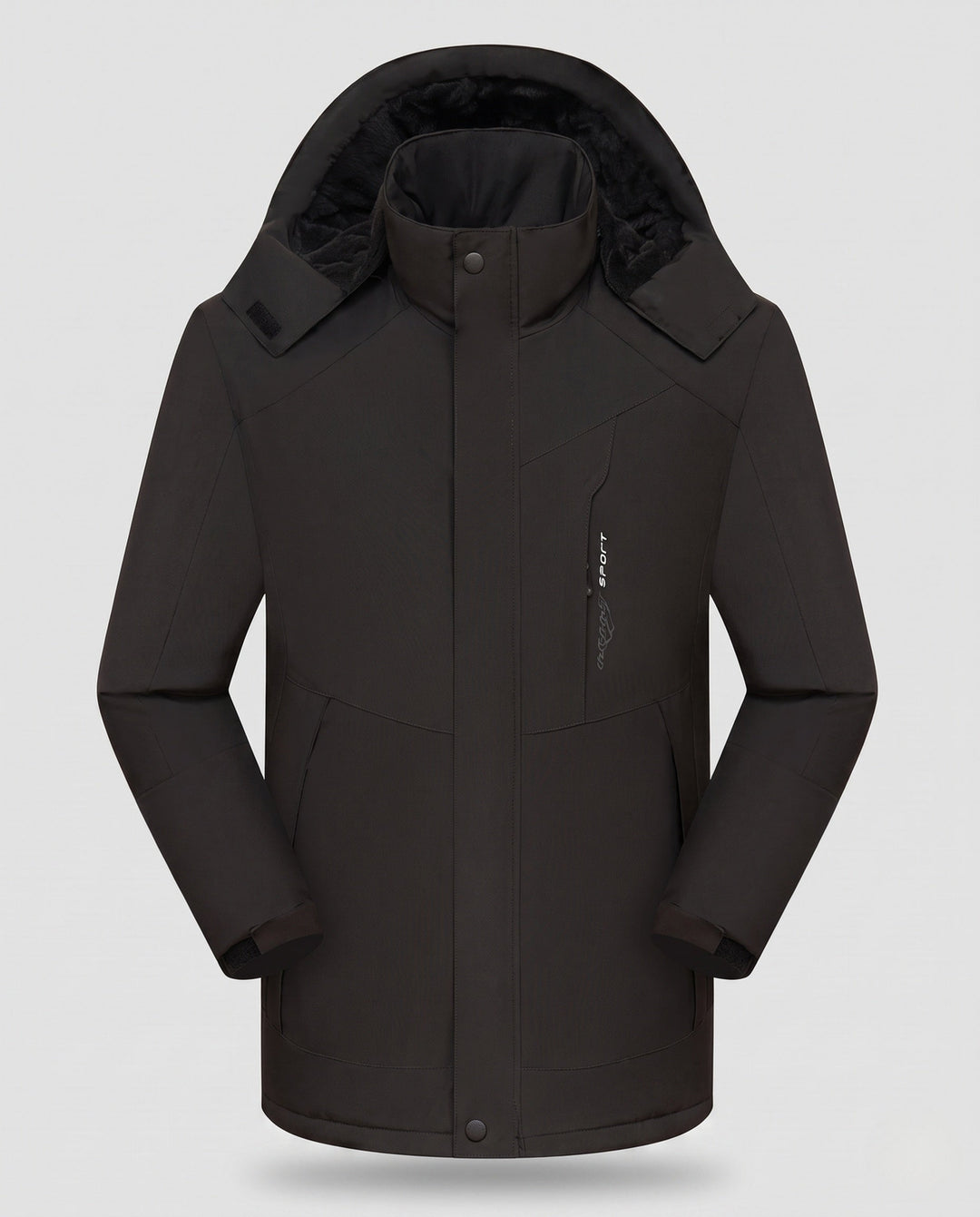 Męska wodoodporny termiczny parka z wysoki kołnierzem, Removable kapturem, i softshell wserts