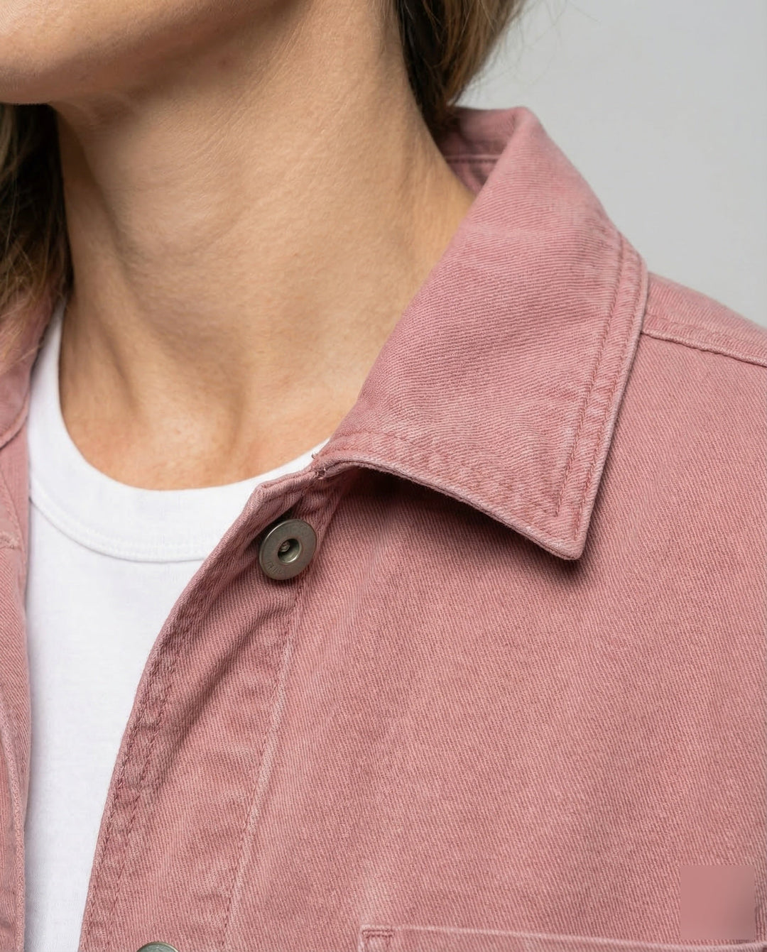 Damska codzienna Overshirt kurtka z naszywanymi kieszeniami