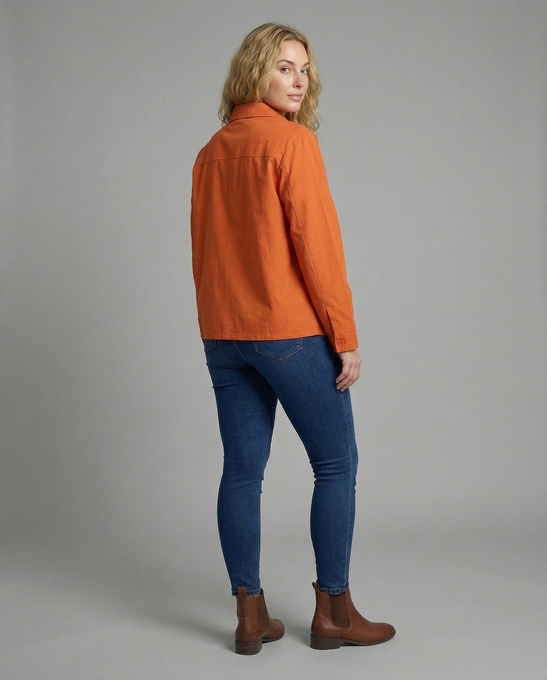Damska lekka Gathered Blended Fabric Overshirt kurtka