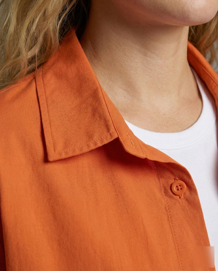 Damska lekka Gathered Blended Fabric Overshirt kurtka